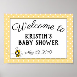 Bumblebee baby shower, welkom poster