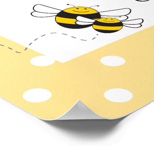 Bumblebee baby shower, welkom poster - groot (Hoek)