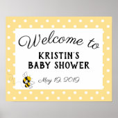 Bumblebee baby shower, welkom poster - groot (Voorkant)