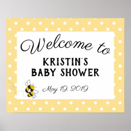 Bumblebee baby shower, welkom poster - groot