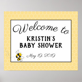 Bumblebee baby shower, welkom poster - groot