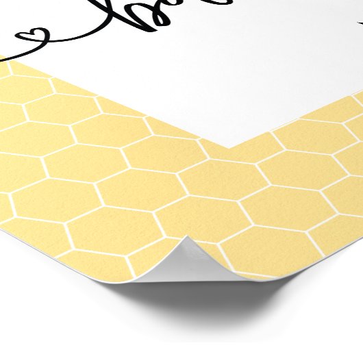 Bumblebee baby shower, welkom poster - groot (Hoek)