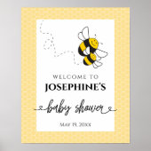 Bumblebee baby shower, welkom poster - groot (Voorkant)