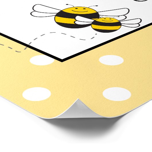 Bumblebee baby shower, welkom poster - groot (Hoek)
