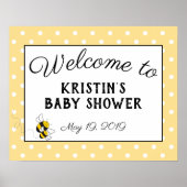 Bumblebee baby shower, welkom poster - groot (Voorkant)