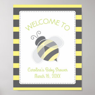 Bumblebee Baby shower Welkomstteken Poster