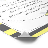 Bumblebee Baby shower Zeg geen Baby-spelcode Poster (Hoek)
