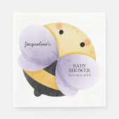 Bumblebee Baby showers servetten (Paarse) (Voorkant)