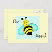 Bumblebee "Bee Happy"-Briefkaart Briefkaart (Voorkant / Achterkant)