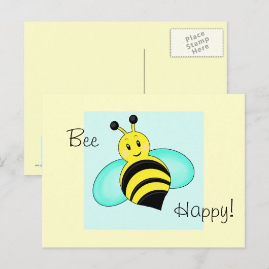 Bumblebee "Bee Happy"-Briefkaart Briefkaart (Voorkant / Achterkant)