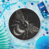 Bumblebee Black en White Motif Flits Papieren Bordje (Feest)
