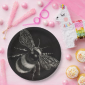Bumblebee Black en White Motif Flits Papieren Bordje (Feest)