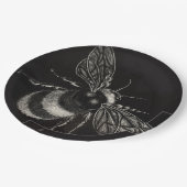Bumblebee Black en White Motif Flits Papieren Bordje (Gekanteld)