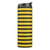Bumblebee Black Yellow Horizontal Lines Bumble Bee Thermosbeker (Gedraaid links)