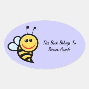 Bumblebee Bookplate Ovale Sticker