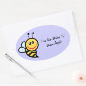 Bumblebee Bookplate Ovale Sticker (Envelop)