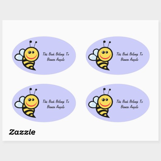 Bumblebee Bookplate Ovale Sticker (Vel)