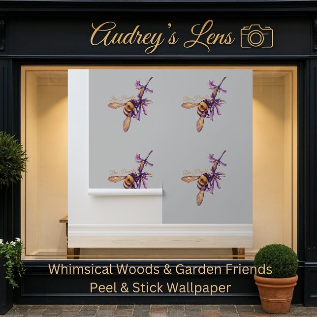 Bumblebee & Chinese Lilac Floral Nursery Behang (Creator heeft geüpload)