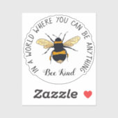 Bumblebee Circulaire Typografie van bijen Sticker (Vel)