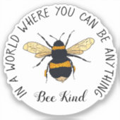 Bumblebee Circulaire Typografie van bijen Sticker (Voorkant)