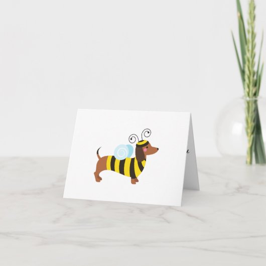 BUMBLEBEE DACHSHUND BLANK WENSKAART KAART (Voorkant)