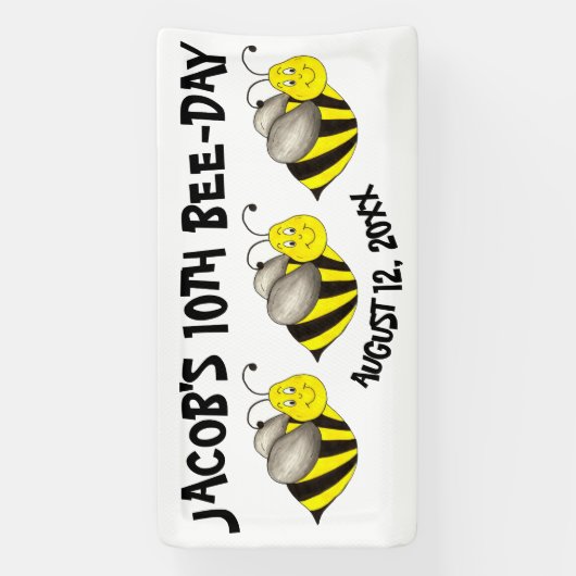 Bumblebee-dag persoonlijke feestdag spandoek (Verticaal)