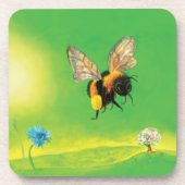 Bumblebee die over de weide vliegt bier onderzetter (Voorkant)