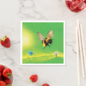 Bumblebee die over de weide vliegt servet (Insitu)