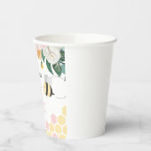 Bumblebee eerste verjaardag van de roze bloem papieren bekers (Links)