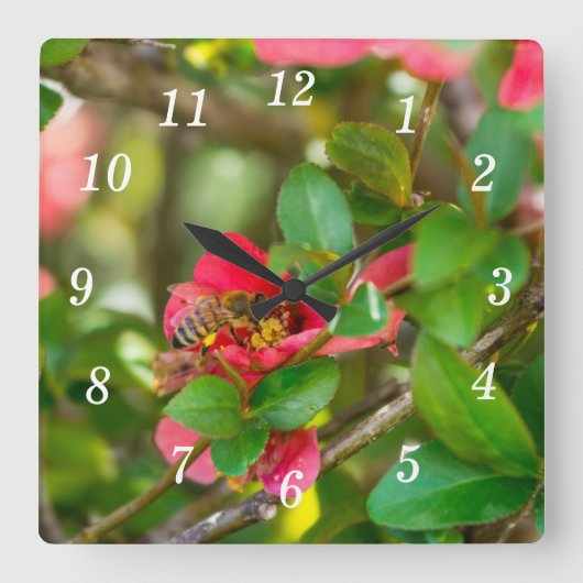 Bumblebee en Azalea wandklok (Voorkant)