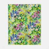 BUMBLEBEE en bloemen Fleece Deken (Voorkant)