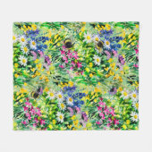 BUMBLEBEE en bloemen Fleece Deken (Voorkant (Horizontaal))