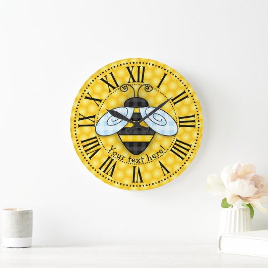 Bumblebee en Honeycomb-pictogram Grote Klok (Huis)