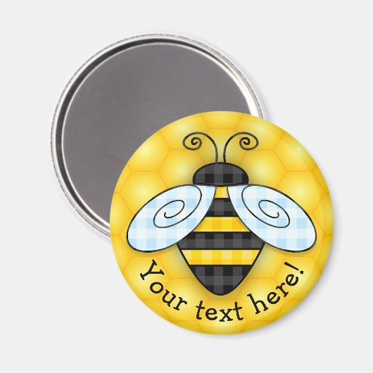 Bumblebee en Honeycomb-pictogram Magneet (Voorkant / Achterkant)