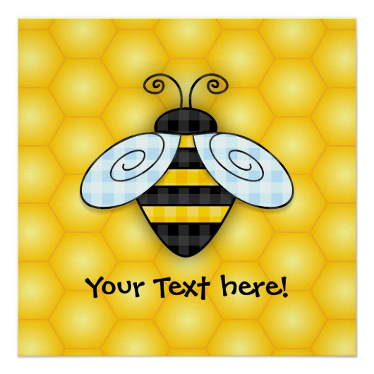 Bumblebee en Honeycomb-pictogram Poster (Voorkant)