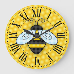 Bumblebee en Honeycomb Pictogramsans Grote Klok