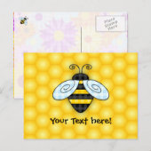 Bumblebee en honingraat briefkaart (Voorkant / Achterkant)