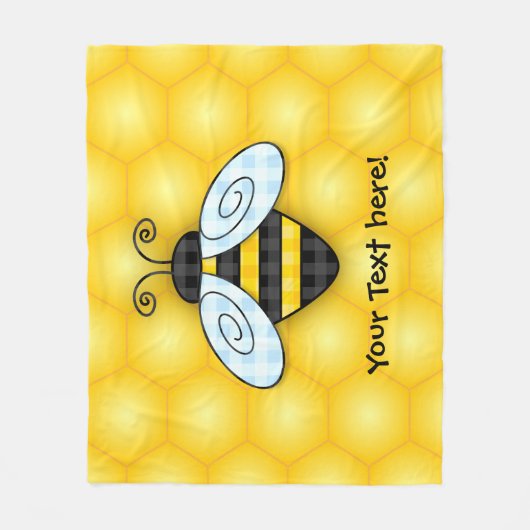 Bumblebee en honingraat fleece deken (Voorkant)