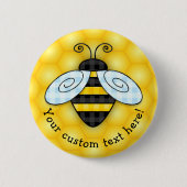 Bumblebee en honingraat ronde button 5,7 cm (Voorkant)