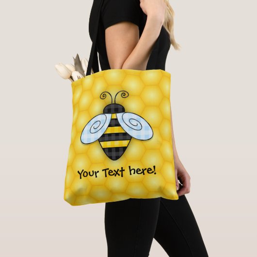 Bumblebee en honingraat tote bag (Dichtbij)