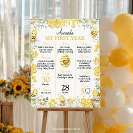 Bumblebee First Bee Day Birthday Milestone Sign Poster