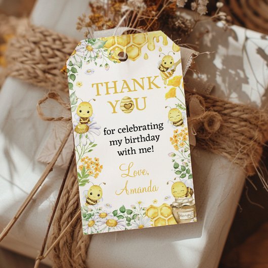 Bumblebee First Bee Day Birthday Party Thank You Cadeaulabel