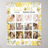 Bumblebee Floral First Year Photo Milestone Poster (Voorkant)