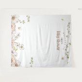 Bumblebee Florals Baby shower Foto Achtergrond Wandkleed (Voorkant (horizontaal))