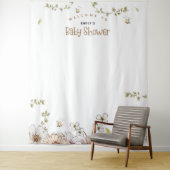 Bumblebee Florals Baby shower Foto Achtergrond Wandkleed (In situ)