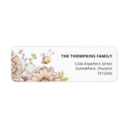 Bumblebee Florals Return Name Address Label