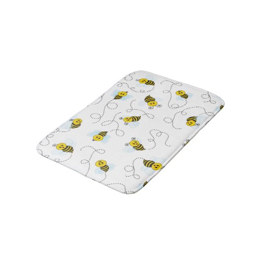 Bumblebee Flying Yellow Black Bumble Bee Badmat (Gekanteld)