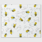 Bumblebee Flying Yellow Black Bumble Bee Cadeaupapier (Vlak)