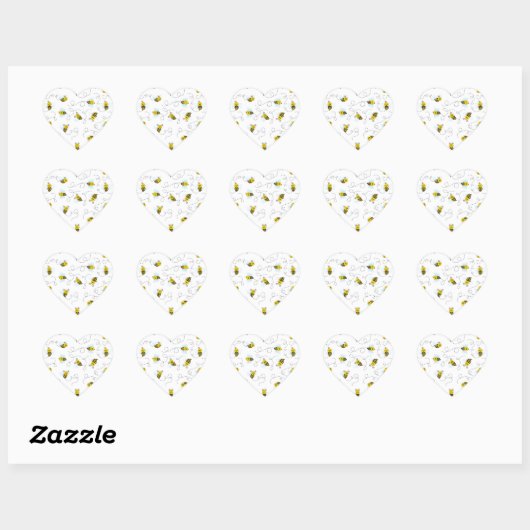 Bumblebee Flying Yellow Black Bumble Bee Hart Sticker (Vel)