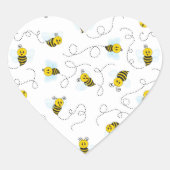 Bumblebee Flying Yellow Black Bumble Bee Hart Sticker (Voorkant)